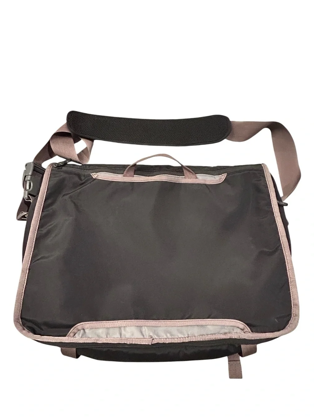 Timbuk2 Command Black Messenger Bag Taupe Trim EUC Laptop Travel TSA Business